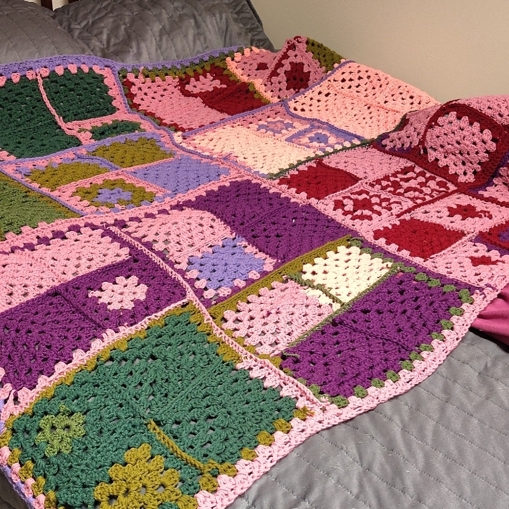 Pink and Purple Patchwork Quilt Cozy Bedding - Picture 2 of 5